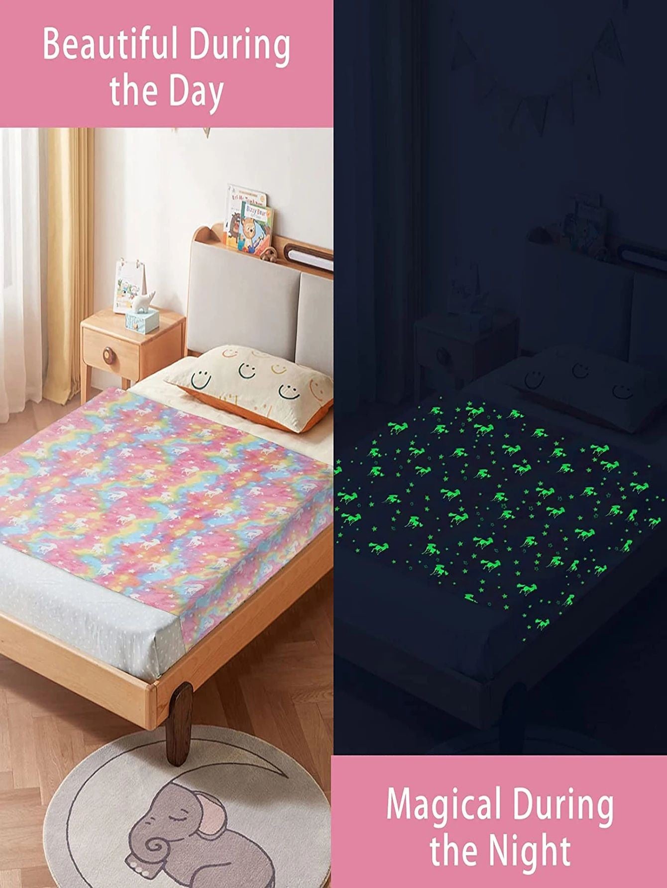 Manta de Flanela de Dinossauro Unicórnio Luminoso para Meninas e Meninos Que Brilha no Escuro Macia para Árvore de Natal