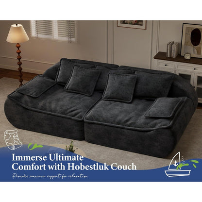 87'' 3-Seater Sectional Sofa Modular Comfy Loveseat with Throw Deep Seat Small Sofa for Compact Space - Perfect for Cozy Living