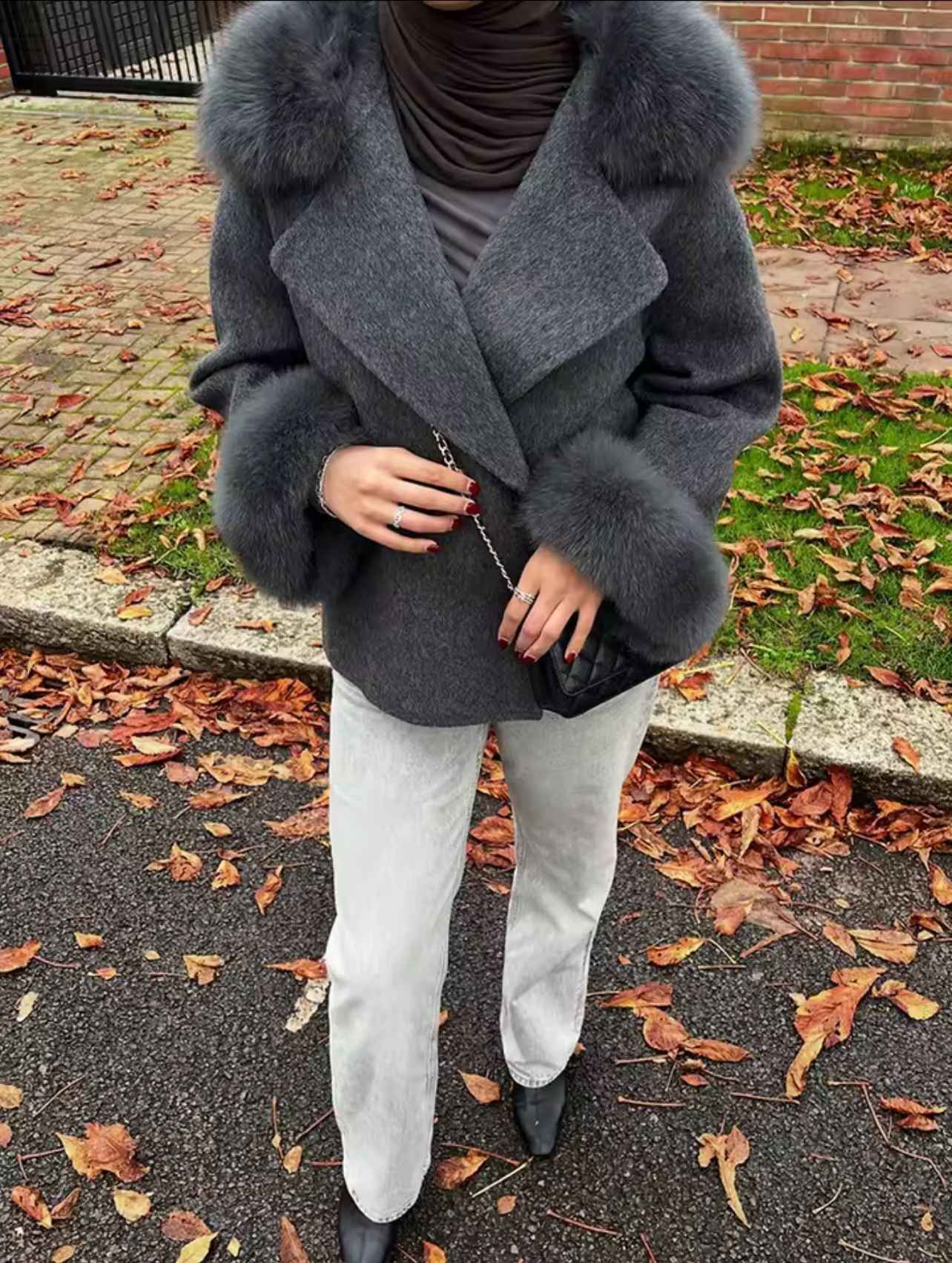 UCXQ Fashion Loose Warm Coat Women's Turn Down Collar Long Sleeve Covered Button Cardigan Coats 2025 Autumn Winter New 23Z4030