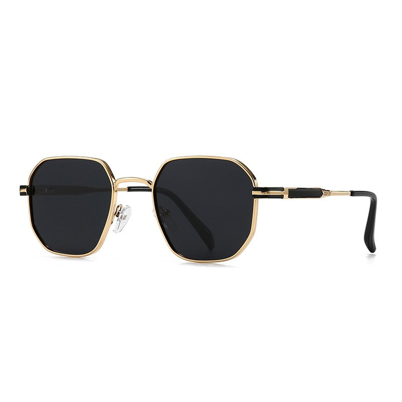 New European and American Style Men's Aviator Glasses, Retro Metal Square Frame Sunglasses, Cross-Border Ready Stock 1435