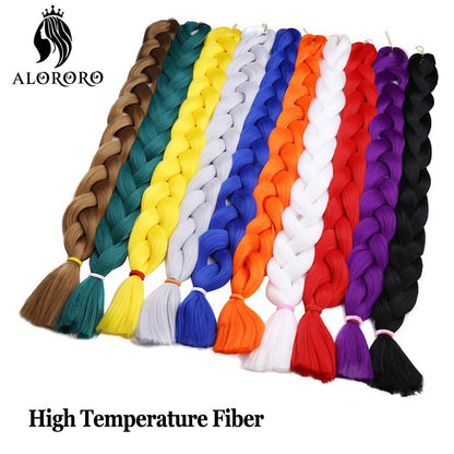 Cabelo Trançado Sintético Jumbo Alororo 82 polegadas Cabelo Falso Africano Fibra de Alta Temperatura Roxo Vermelho Extensões de Cabelo para Mulheres