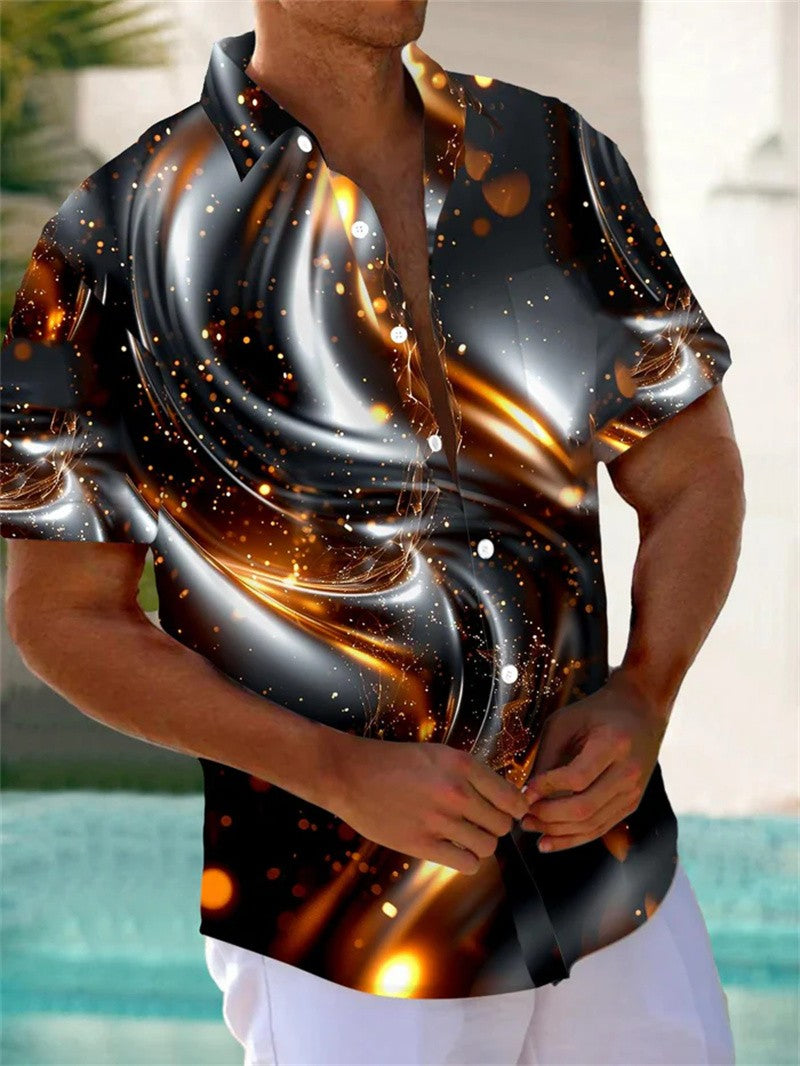 Summer Parrot 3D Printed Shirt Men's Fashion Shirt Single breasted Short sleeved Hawaiian Shirt Men's New Style