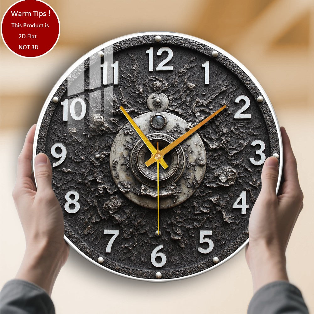 Tempered Glass Wall Clock Clock Face With Camera Lens Suitable For Wall Decor or Tabletop Display Anywhere