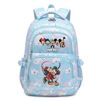 Mochila Mickey Minnie 3 Peças para Meninas e Meninos com Lancheira e Estojo, Mochila Escolar Fofa para Ensino Fundamental e Médio, Presente de Natal