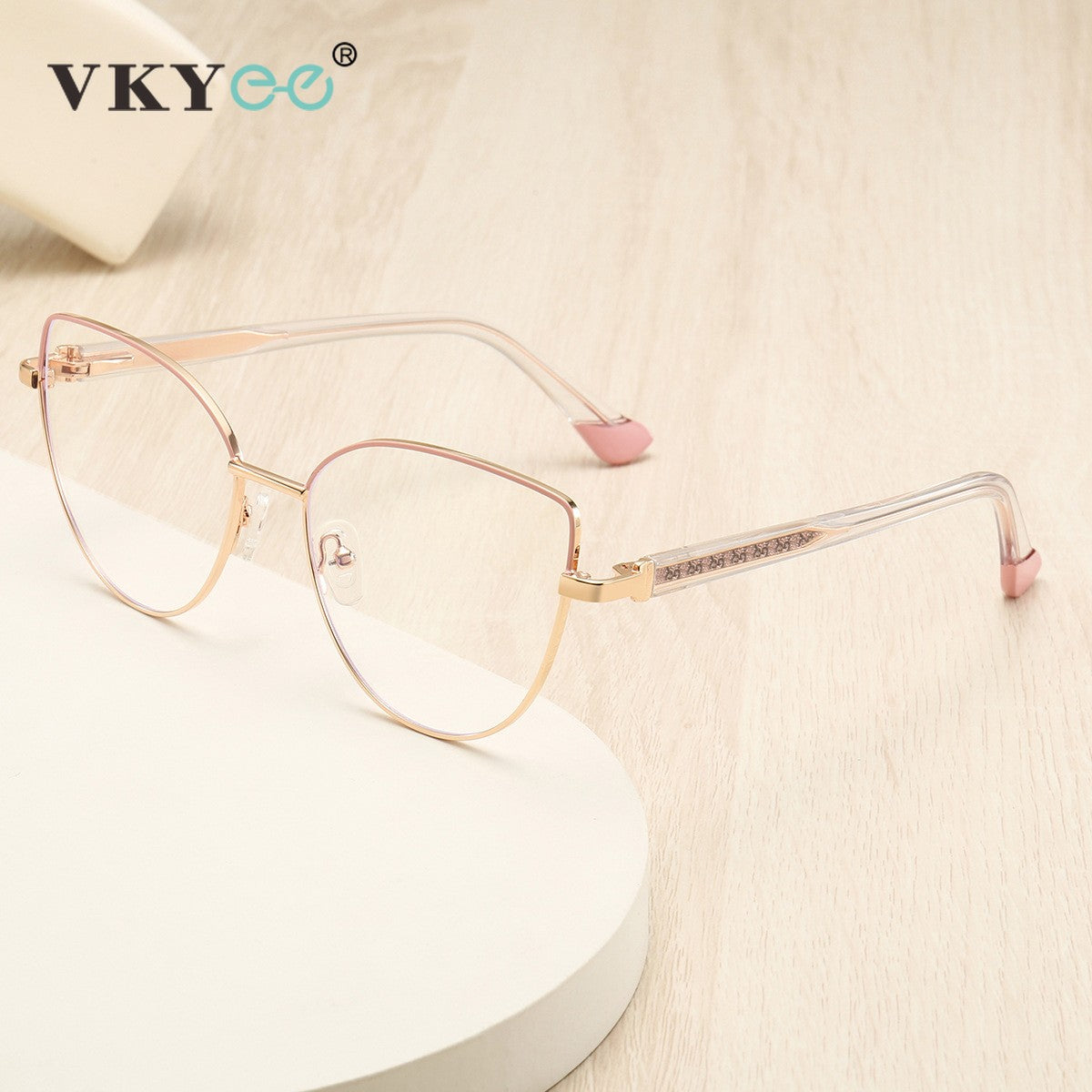 VICKY New Personalized Simple Cat's Eye Fashion Design Women's Anti-Blue Light Reading Glasses Customizable Prescription 78001