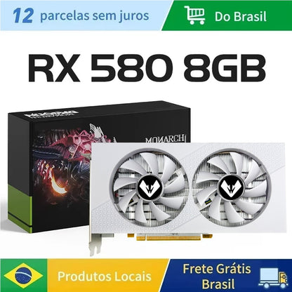 Placa de Vídeo MAXSUN AMD Radeon RX580 2048SP 8G GDDR5 256bit para PC Desktop Componentes de Computador para Jogos GPU RX 580