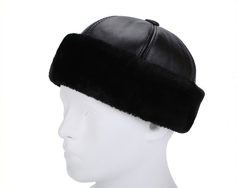 Brand New Style 2025 Retro Cowhide Bomber Hat Winter Keep Warm Caps Men Women Real Leather Cap Thick Velvet Dad Hat Leather Hat