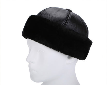 Brand New Style 2025 Retro Cowhide Bomber Hat Winter Keep Warm Caps Men Women Real Leather Cap Thick Velvet Dad Hat Leather Hat