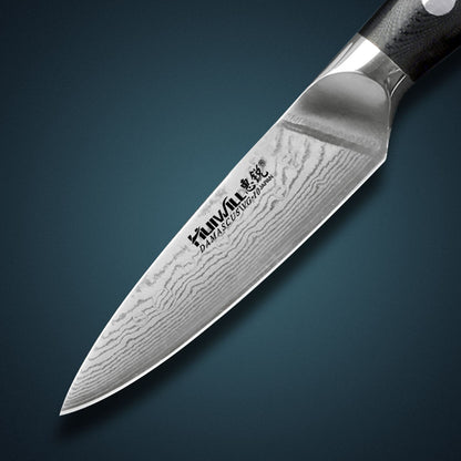Huiwill Super Qualidade 8" Japonês VG10 67 Camadas de Aço Damasco Conjunto de Facas de Cozinha para Chef Faca de Corte Faca de Fatiar com Bloco