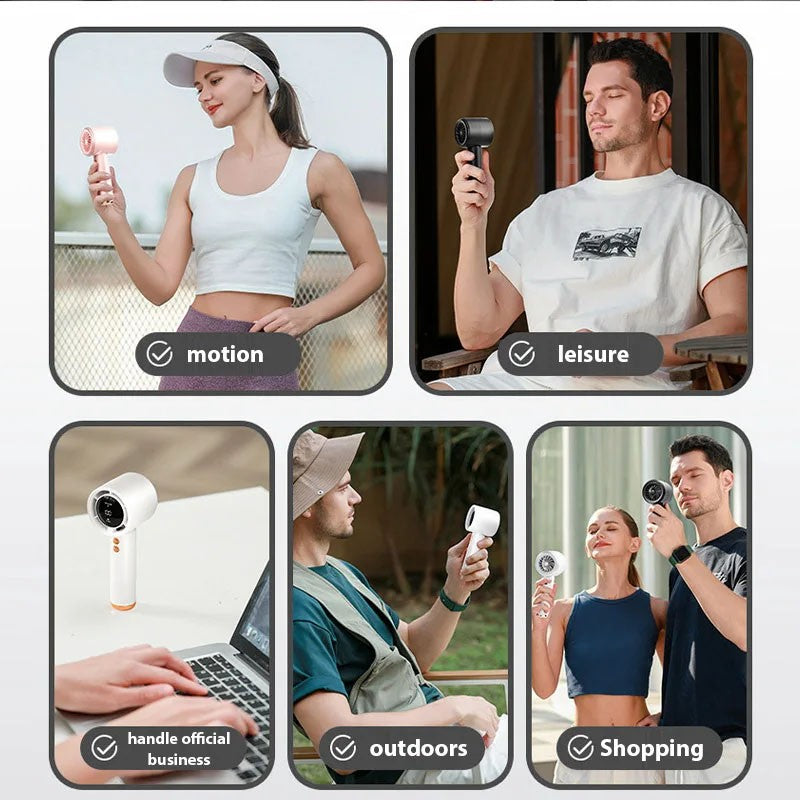 Handheld Fan Portable Turbo Fan Air Cooler 100-Speed Adjustment High-Speed Fans  Mini Hand fan for Home Travel Outdoor Camping