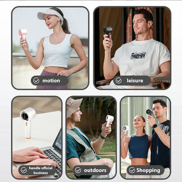 Handheld Fan Portable Turbo Fan Air Cooler 100-Speed Adjustment High-Speed Fans  Mini Hand fan for Home Travel Outdoor Camping