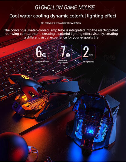 G10 Wired Mechanical Mouse RGB Backlit 200-7200DPI 6000FPS Macro Programming Gaming Mouse with Anti Interference Magnetic Ring
