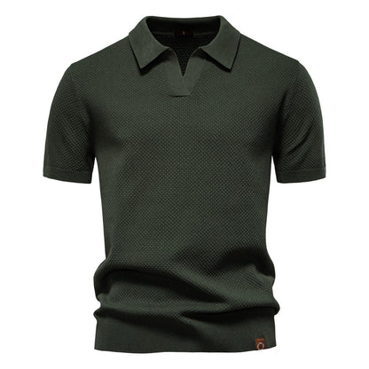 AIOPESON Men's Summer Breathable Polo Shirt Short Sleeve Solid Color Casual Polo Shirts for Men Lightweight Stretch Polo ?