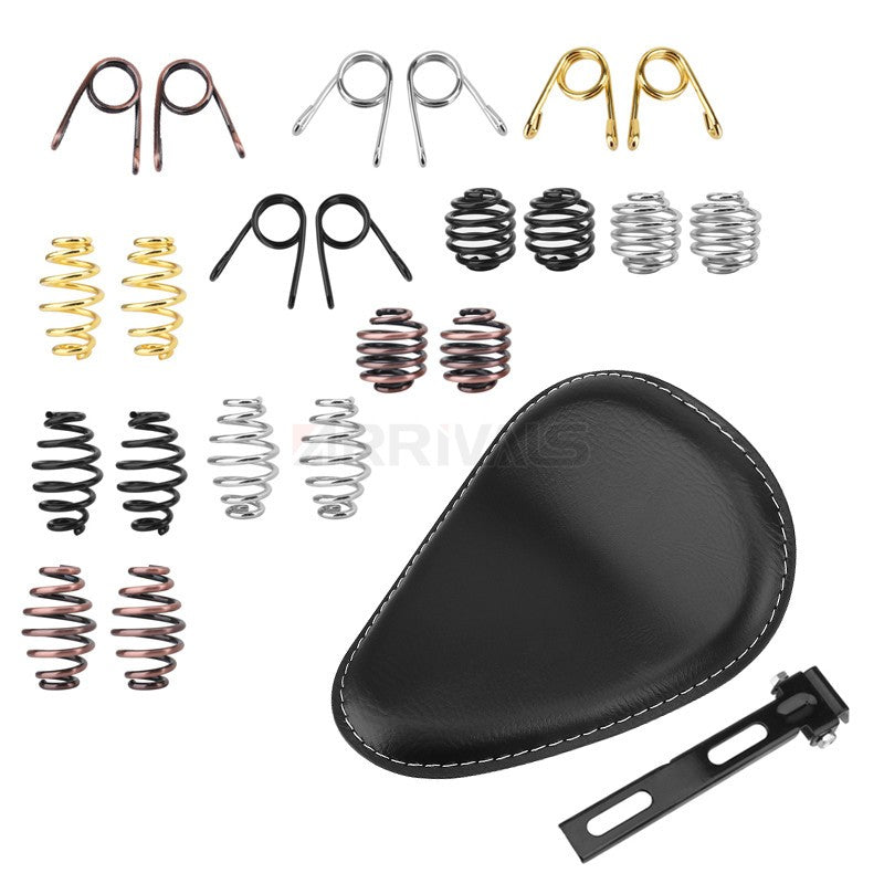 Assento de selim de couro de motocicleta retrô preto de couro solo para Harley Custom Chopper Bobber Honda Yamaha Kawasaki Suzuki