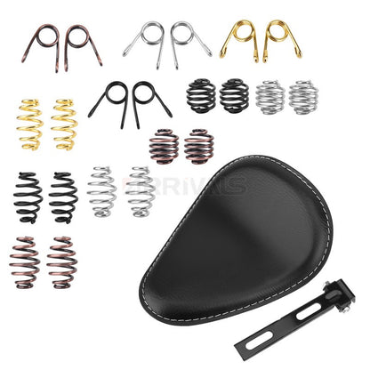 Assento de selim de couro de motocicleta retrô preto de couro solo para Harley Custom Chopper Bobber Honda Yamaha Kawasaki Suzuki
