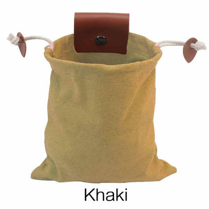 Multipurpose Collapsible Canvas Foraging Bag Berry Mushroom Picker Drawstring for Camping Hiking Beachcombing Outdoor Gear