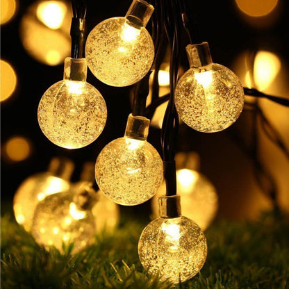 Solar String Lights Outdoor 200 LED Crystal Globe Lights Waterproof Solar Festoon Fairy Light for Garden Christmas Party Decor