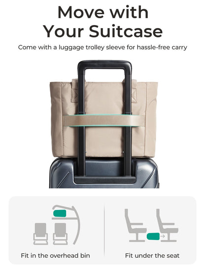 BAGSMART Women's Tote Bag Simple Travel Bag Casual Commuting Messenger Handbag Student College Shoulder Bag