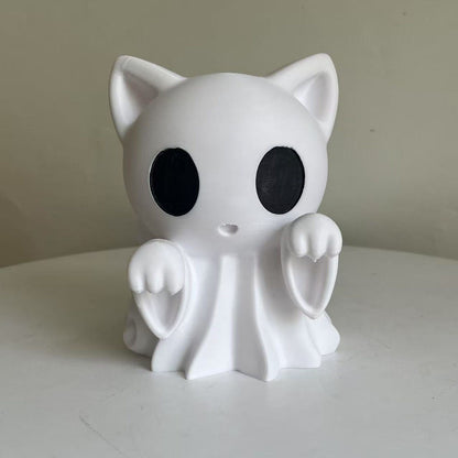 1pcs Halloween ghost cat statue, Cute ghost decorations, interesting Halloween decorations, tabletop ornaments