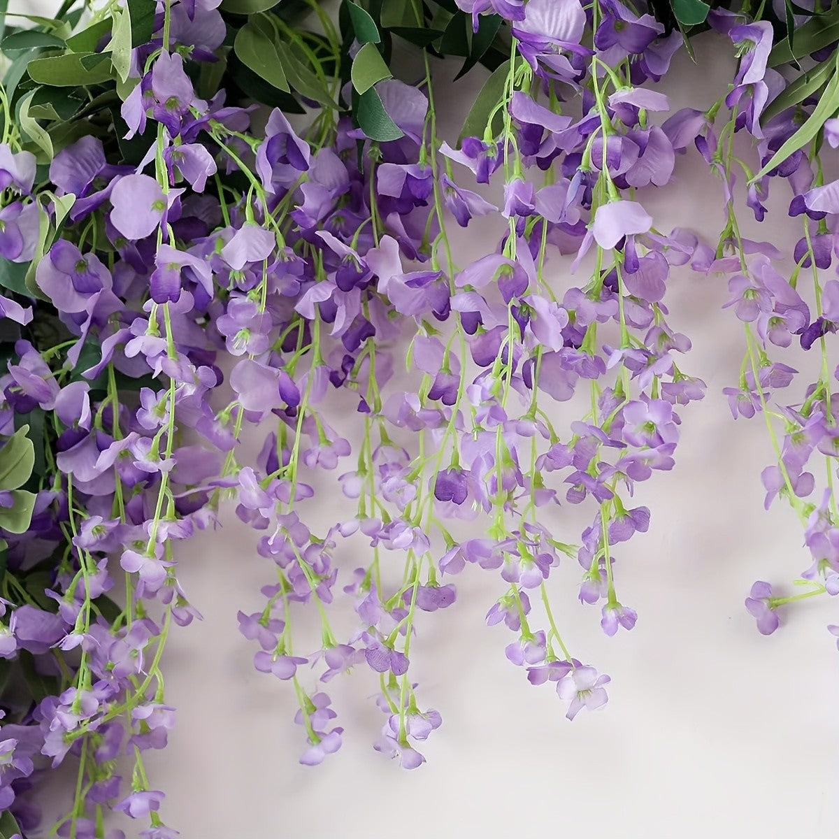 Wisteria Artificial Flowers Garland,Artificial Wisteria Vine Hanging Flower For Home Garden Outdoor Ceremony Wedding Home Decor