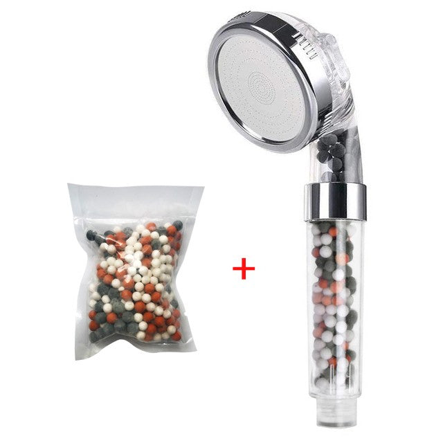 Zhangji 3 Functions High Pressure SPA Shower Head Water Saving Handheld Rainfall Bathroom Accessory Anion Filter Shower