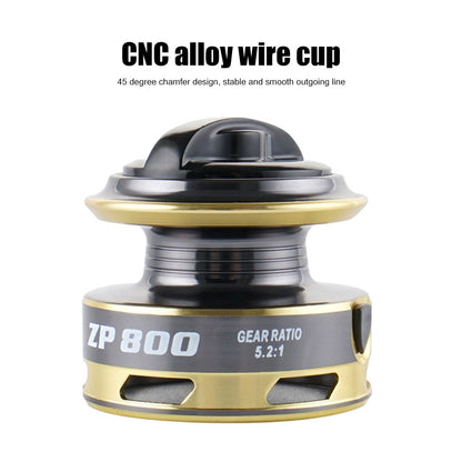 Molinete de Pesca Leve ZP Série 500/800 com Cabo EVA 13+1BB Relação de Transmissão de Alta Velocidade 5.2:1 Mini Molinete Carretel de Metal