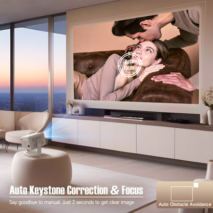 Projetor Magcubic 650ANSI L018 4K Nativo 1080P Foco Automático e Correção de Keystone Android11 BT5.2 WIFI6 Cinema Doméstico Portátil 360°