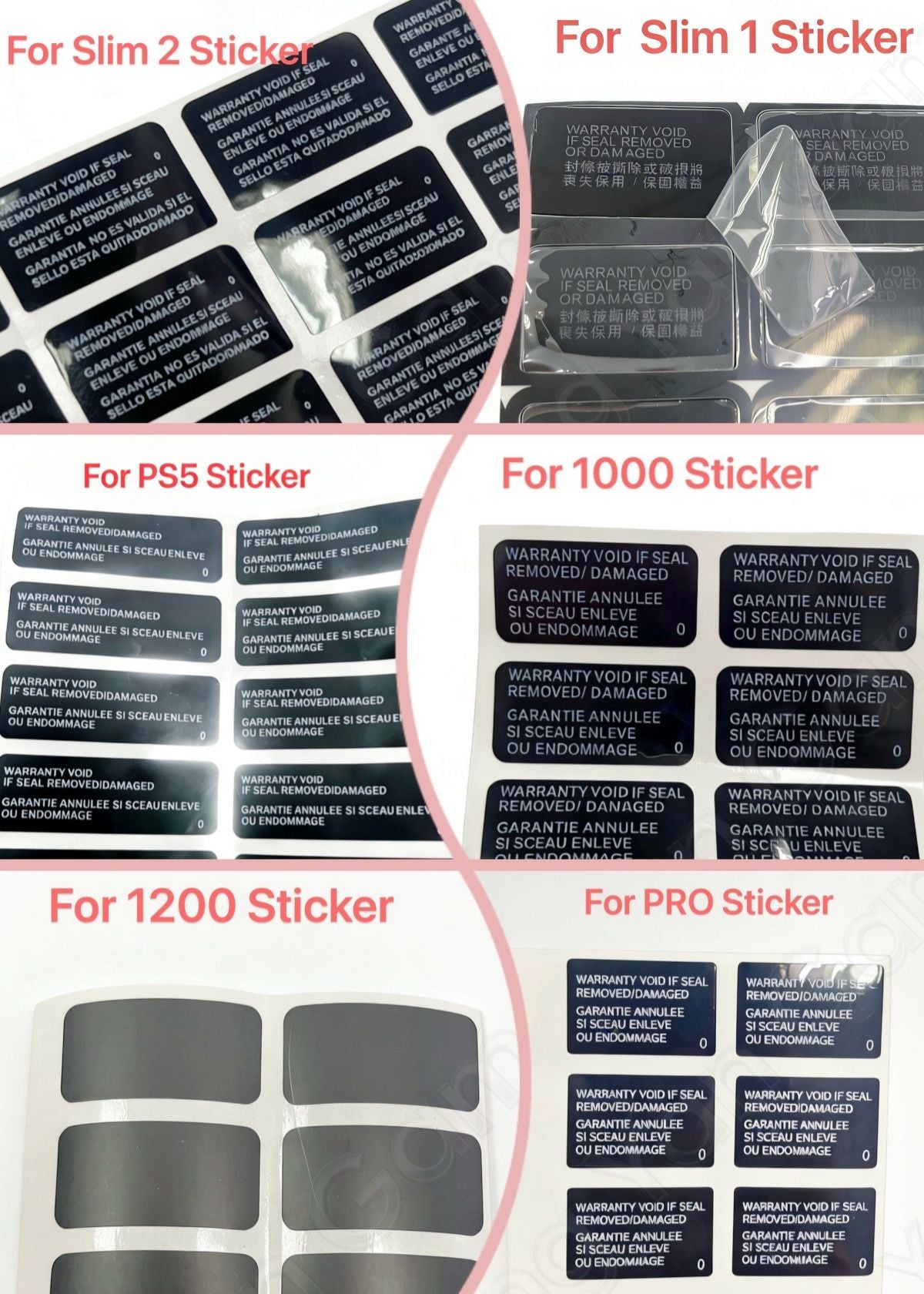 Lot Replacement for Ps4 1000 11XX 1200 20xx Slim Pro Housing Host Warranty Sticker for Ps5 Console Case Shell Label Seal