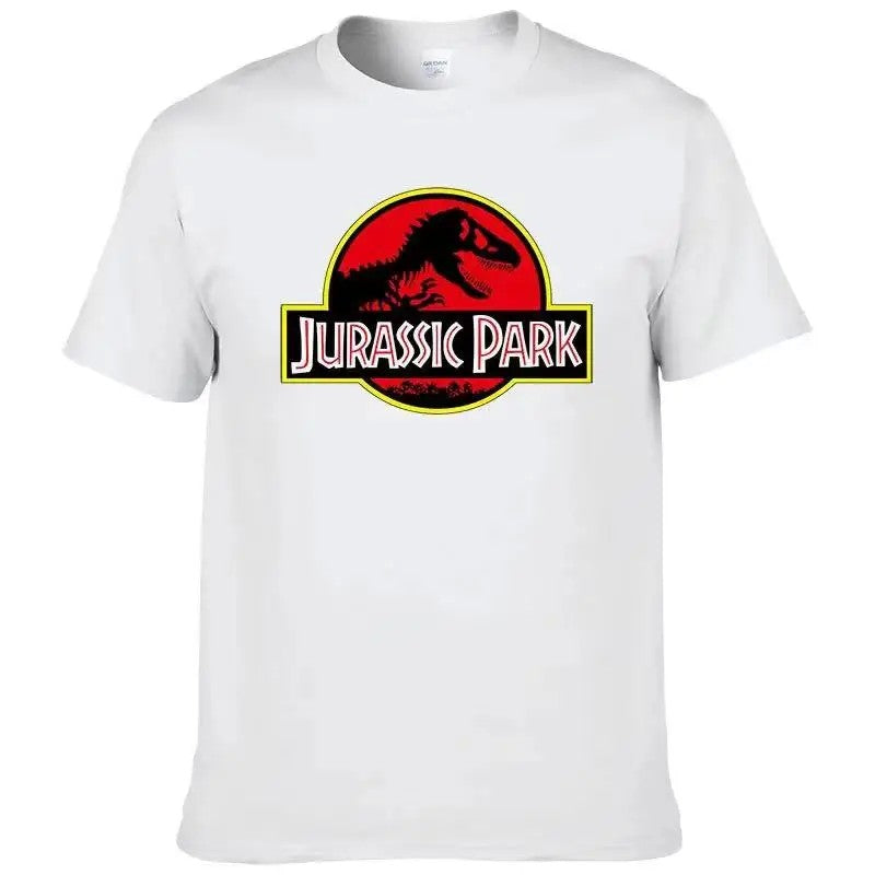 2025 Jurassic Park Men's T-shirt 100% Cotton T-shirt Casual T-shirt  Jurassic World T-shirt  Fresh Short Sleeve T-shirt