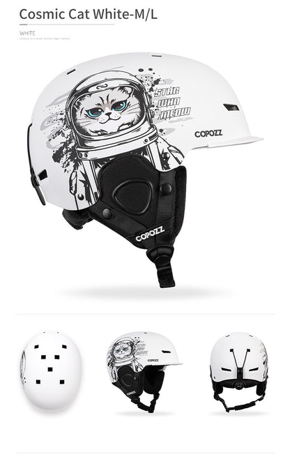 COPOZZ Novo Capacete de Esqui Unissex com Certificado, Meio-Coberto, Anti-impacto, Para Adultos e Crianças, Segurança na Neve, Capacete de Snowboard