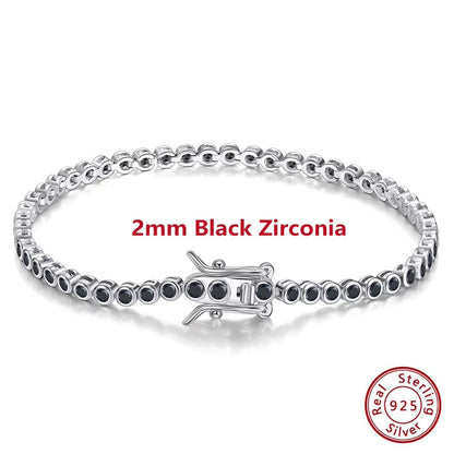 ORSA JEWELS Authentic 925 Sterling Silver Tennis Chain Bracelet Moulding Process Hanmade High-end Hand Chain for Man Woman SB128