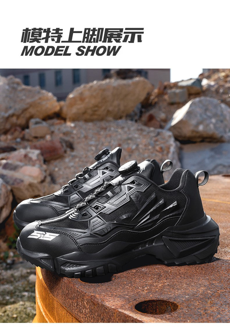 Men's Military Tactical Boots Army Boots Men Side Zipper Military Boots Men Anti-Slip Ankle Boots Work Safety Shoes Hiking Shoe