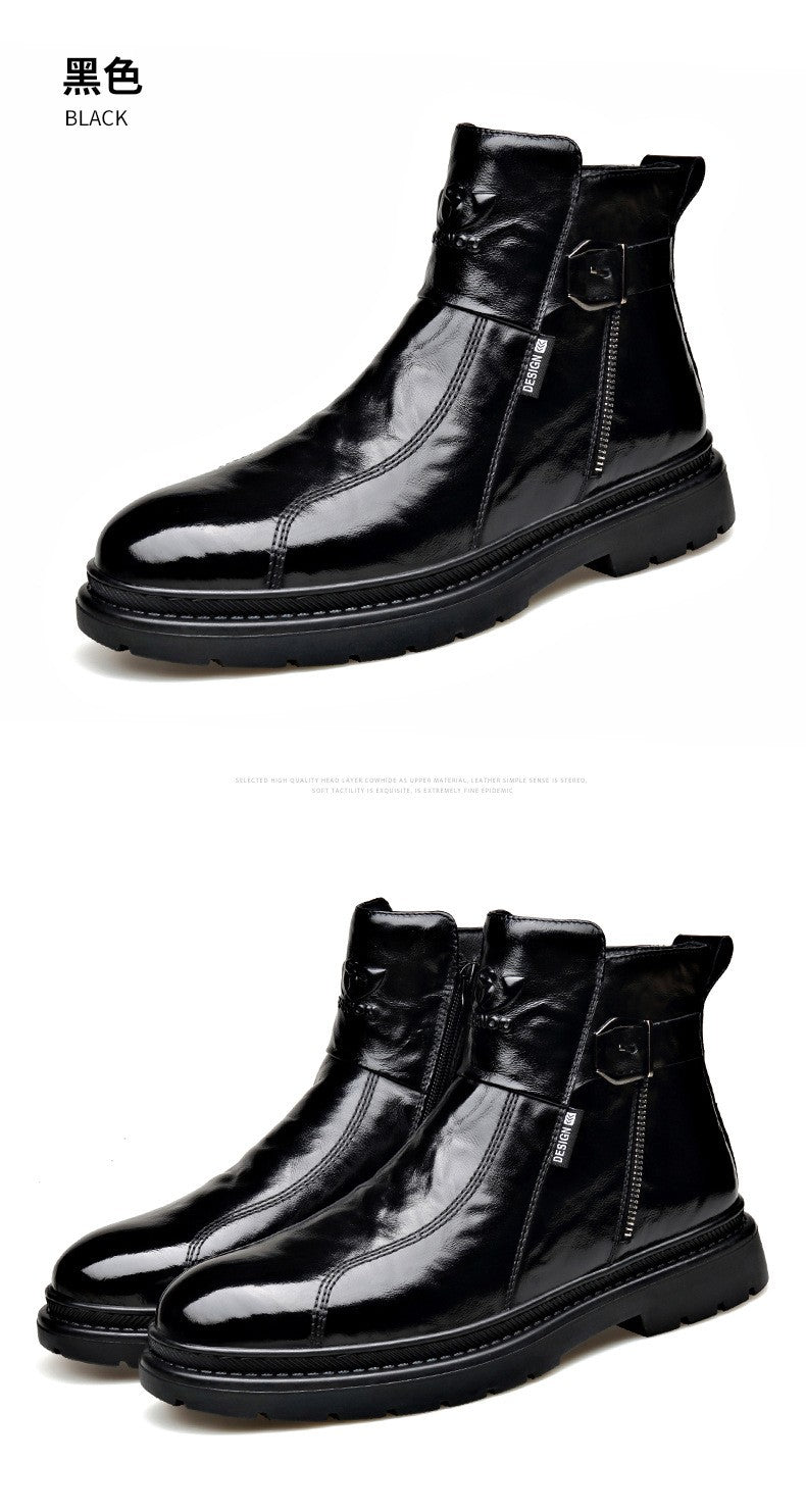 British-style Men's Casual Retro Chelsea Boots for Men Autumn Winter Cow Leather Shoes Male Fashion New Designer Ankle Boots Man