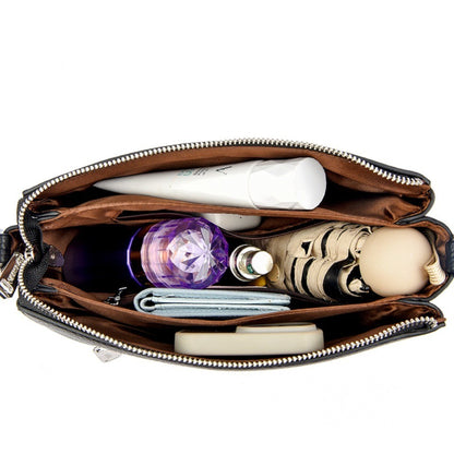 Top Quality Pu Leather Female Crossbody Three Layers Pockrts Bag Elegant Shoulder Bags for Women Casual Purses and Handbags Sac