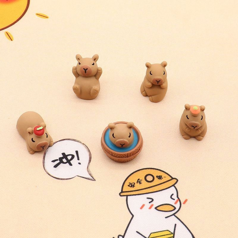 30PCS 3D Capybara Figurines Capybara Party Favors Cute Animal DIY Ornament Supplies for garden Capybara Home Decoration Ornament
