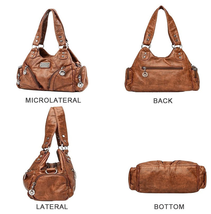 Y2K Motorcycle Bag Women's PU Leather Crossbody Bag Retro Luxury Handbag Fashion Motorcycle Bag Brand Fashion Crossbody Bag