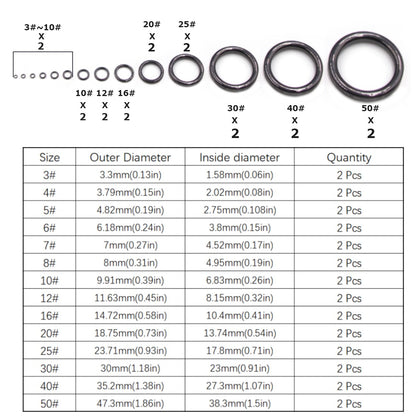 Anel Guia de Vara de Pesca 10pçs~100pçs Resistente ao Desgaste Cerâmica Kit de Reparo de Vara Anel Alconite Preto 6mm~47.3mm