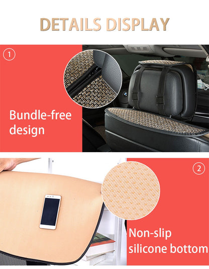 SEAMETAL Flax Car Seat Cover Breathable Sweatproof Linen Car Seat Cushion with Backrest Pad 4-Season Universal for 98% Vehicles