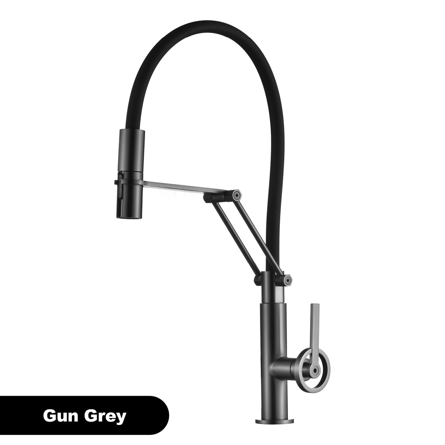 Torneira de Cozinha Moderna em Latão Cromado com Spray Retrátil 3 em 1, Função de Água Pura, Furo Único, Misturador de Pia Quente e Frio com 2 Alças