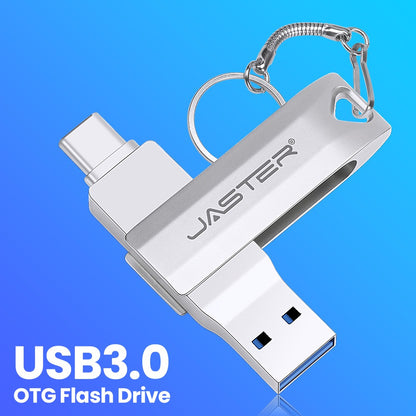 Type C 2 in 1 USB 3.0 Flash Drive 16GB 32GB 64GB 128GB 256GB pendrive pen drive real capacity usb memory stick for phone and pc