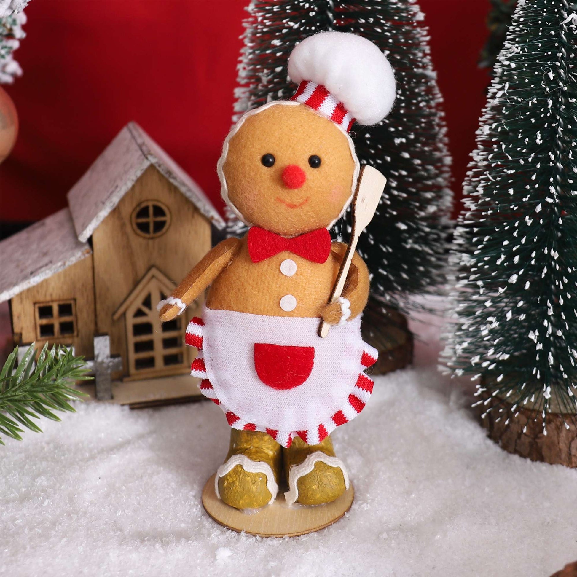 Plush Gingerbread Dolls Gingerbread Sitter Chef Gingerbread Man Christmas Ornaments For New Year Party Decorations Home Supply