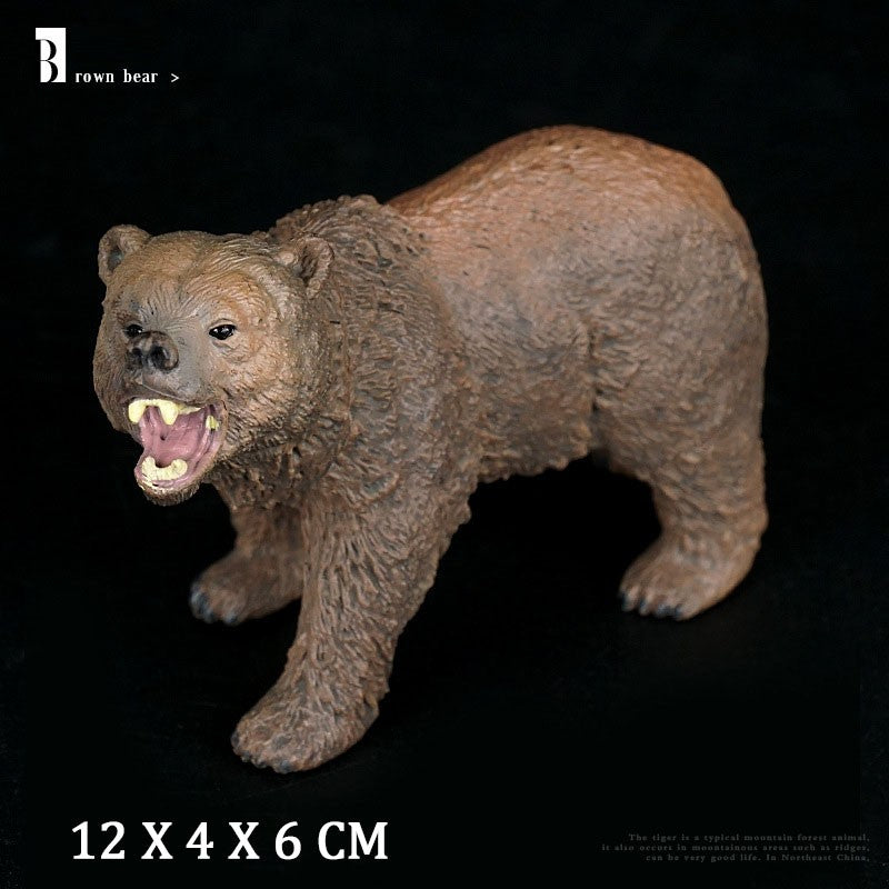 Simulation Wild Animal Elephant Lion Graffe Brown Bear Action Figures Wildlife Sika Deer Hippo Zebra Crocodile Figurines Kid Toy