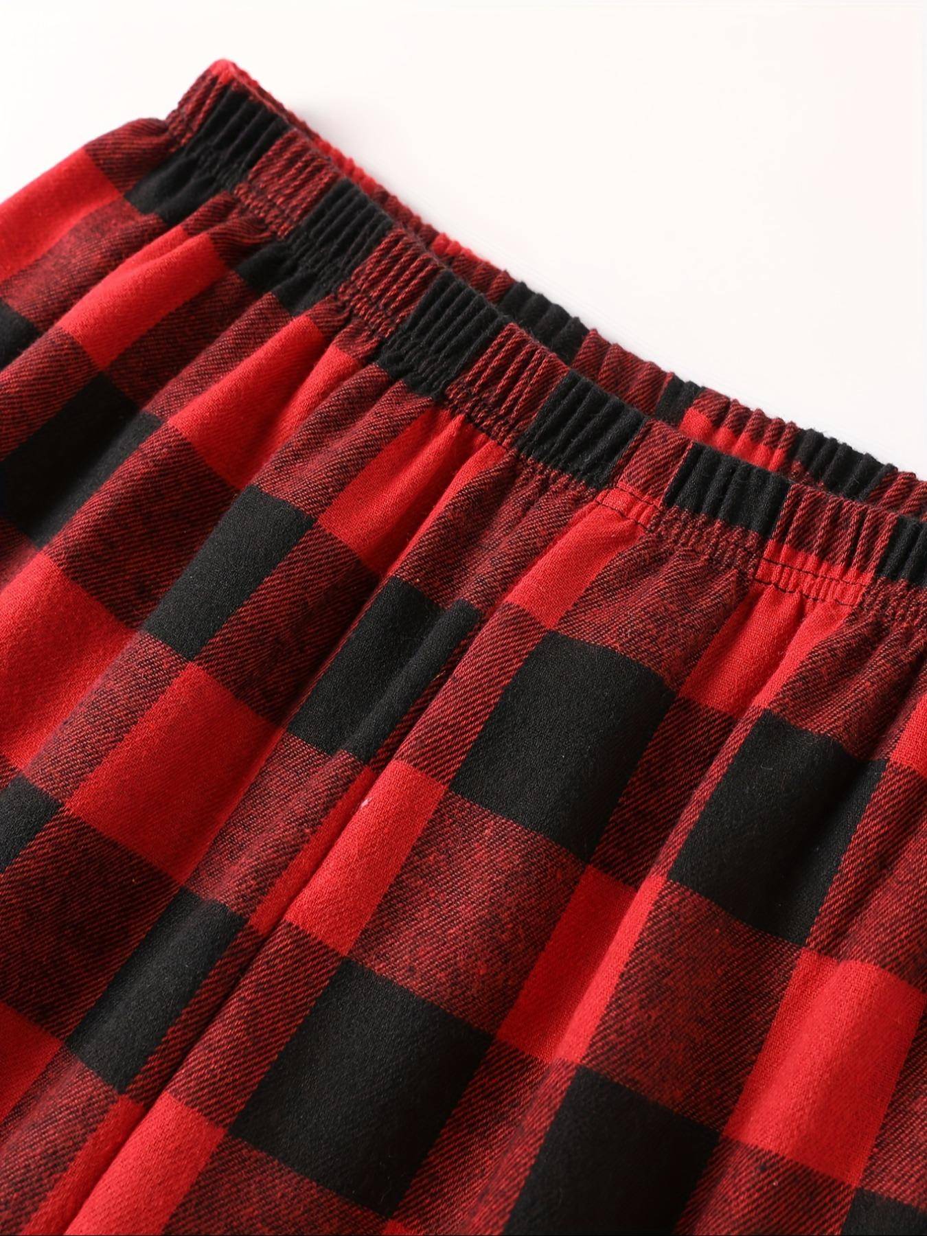 Men's Check Pajama Pants  95% Poly/5% Spandex | Stretchy & comfy  All-season wear | Regular fit  Sleep & lounge essential