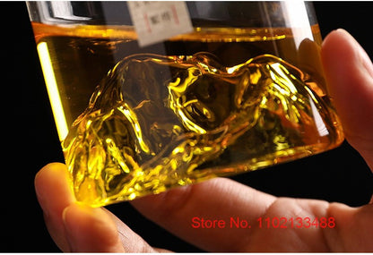 Copo de Uísque Japonês de Gelo para Uísque Puro Copos de Uísque de Montanha 3D Caixa de Presente de Madeira Taça de Conhaque Copo de Vodca Copo de Vinho