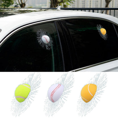 Adesivos De Vidro Quebrado Adesivo De Bola De Tênis Adesivos Engraçados Para Carros Adesivo À Prova D'água Decoração Automotiva Para Veículos
