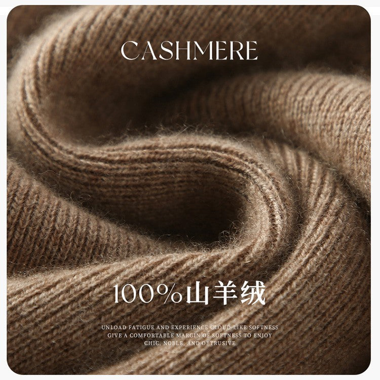 Autumn and winter new women's 100% pure cashmere semi high neck pullover sweater knitted slim fit hot selling women's top