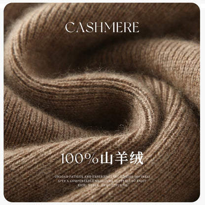 Autumn and winter new women's 100% pure cashmere semi high neck pullover sweater knitted slim fit hot selling women's top