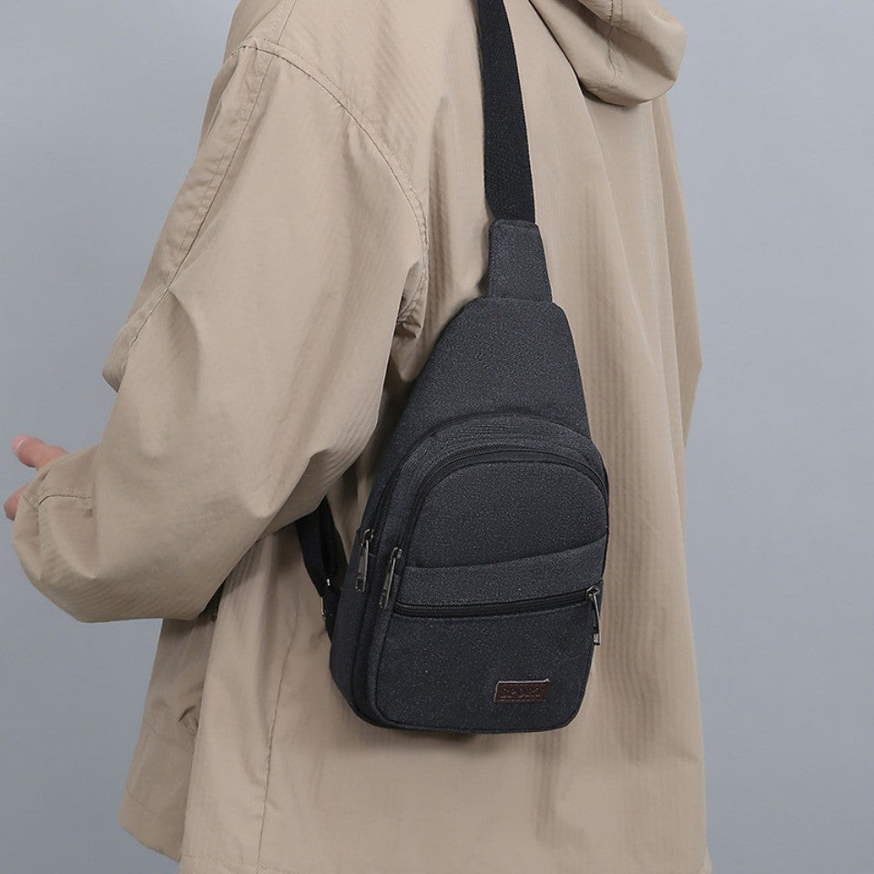 Men's Canvas Crossbody Bag Wear-resistant Outdoor Shoulder Messenger Bag for Travel Sports Daily Casual Durable