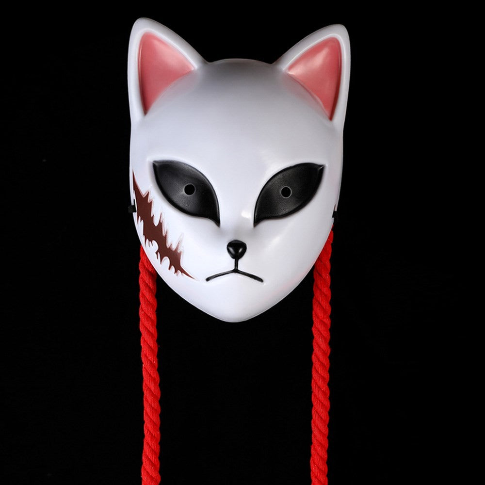 Anime Demon Mask Cosplay Kimetsu No Yaiba Sabito Makomo ABS Plastic Masks Halloween Party Costume Props Deluxe