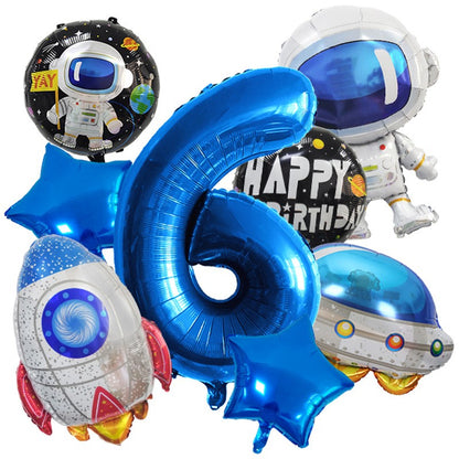 Astronaut Balloon Set Rocket Aluminum Film Balloon Children's Birthday Decoration Astronaut Decoration Supplies
